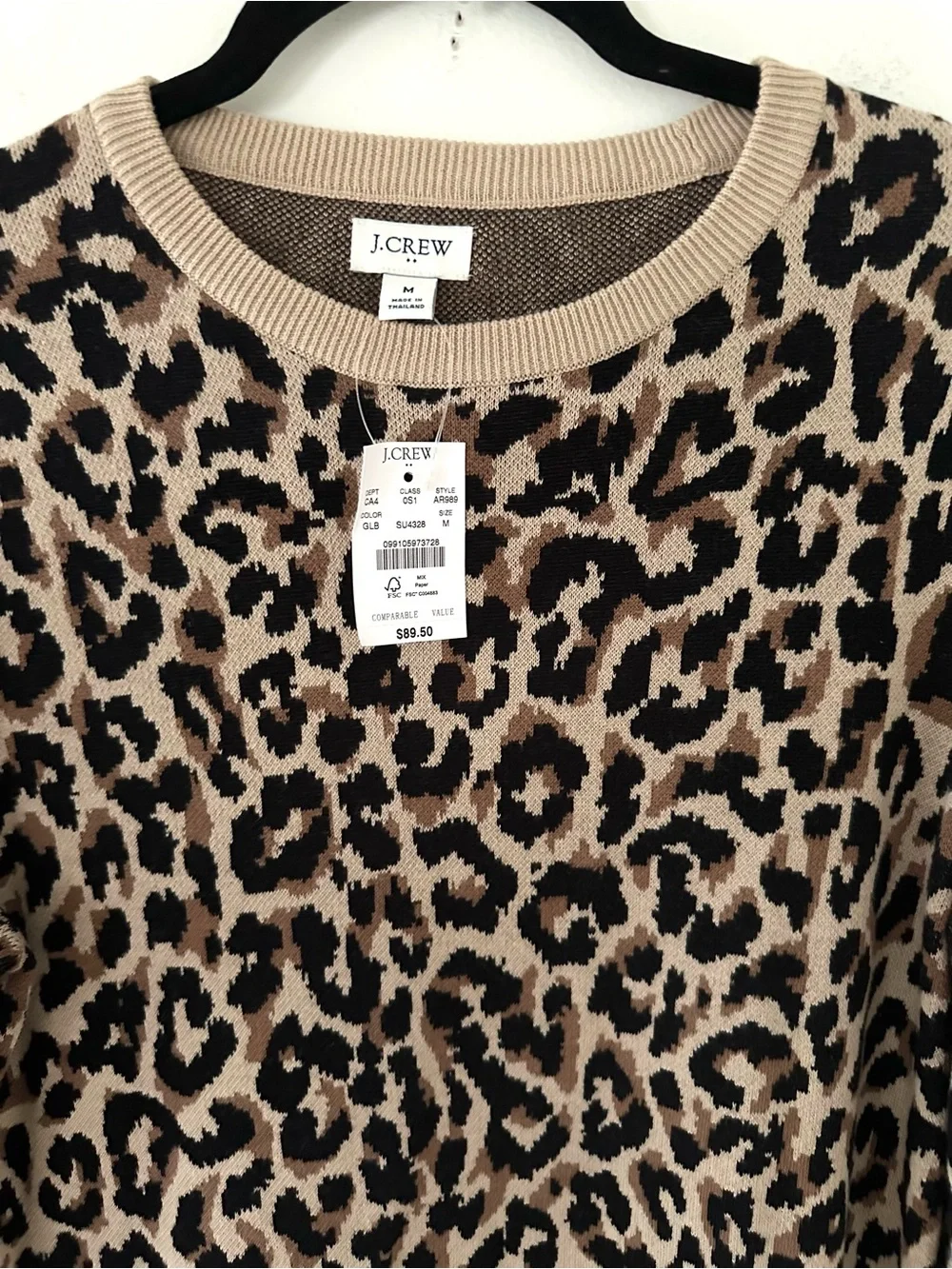J. Crew Leopard-Print Knit Dress in Tan and Black NWT size M
